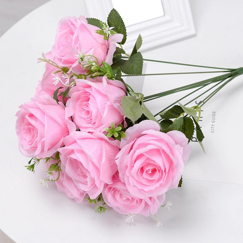 Head Artificial Ten Rose Flowers For Weddings Home Decor And Decoration Hotel