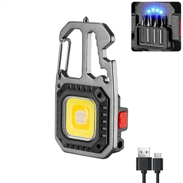 Mini COB Keychain Flashlight Protable Work Light USB Rechargeable Pocket Torch Outdoor Camping Fishing Emergency Lamp