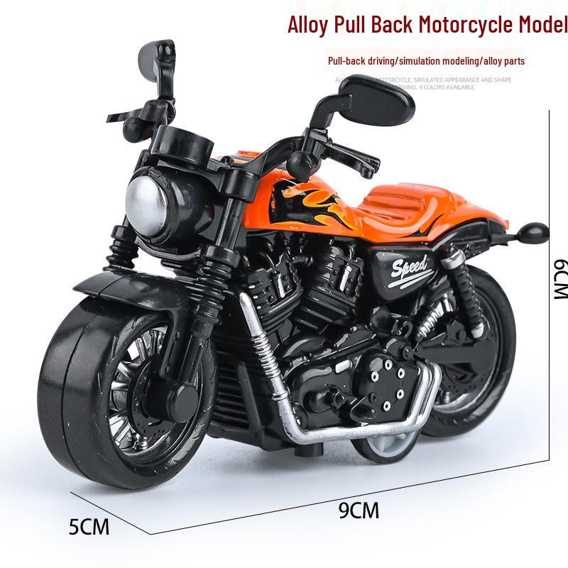 Children's TikTok Influencer Pull-Back Toy: Boys' Motorcycle & Car Alloy Model