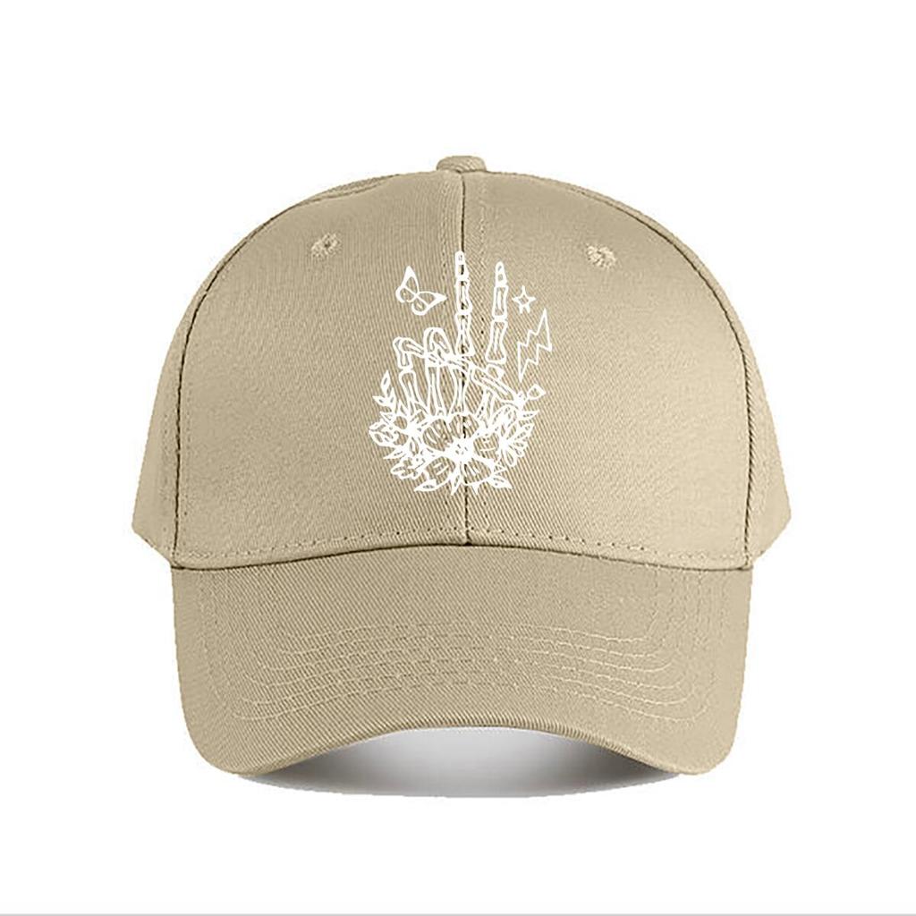 Oversized Gothic Floral Skeleton Print Baseball Cap Fashion Unisex Sunhat Womens Outdoor Sports Snapback Cap