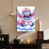 Sweet Cool Pearl-Inlaid Stitch Frameless Art | Cloudy Dreamy Bg, Handmade 2D Pearl Craft, Shows Pink Outfit, Ideal for Y2K, Girly, Creamy Home Decor