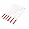 6pcs Barbecue Fork 2pcs Silicone Barbecue Brush Stainless Steel Roasting Stick U-shaped Hot Dog Fork with Wooden Handle