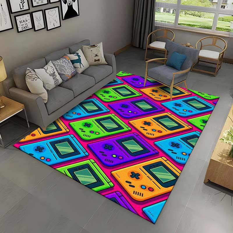 Retro Game Console Game Boy GBA Area Rug,Carpet Rug for Home Living Room Children Bedroom Sofa Doormat Decor,Non-slip Floor Mat