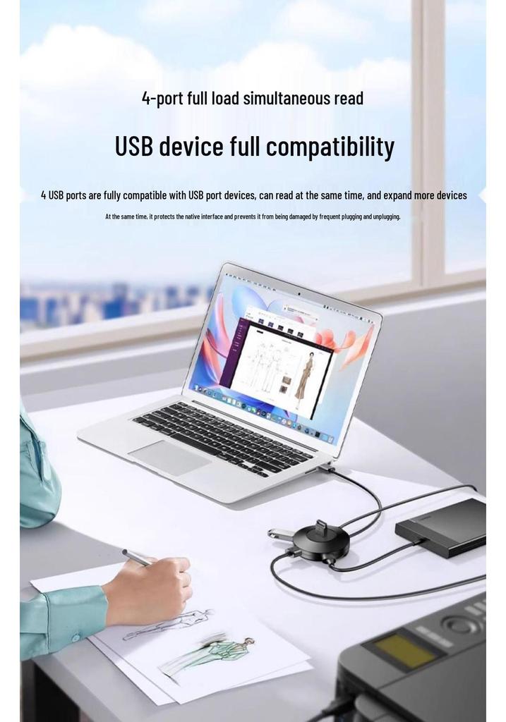 Type-C Multi-Port USB Extender Hub for Laptop/Desktop