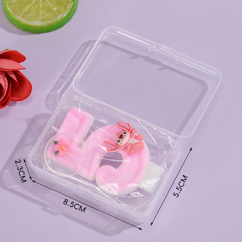 Cartoon Flower Number Candles - Pink Birthday Cake Decorations