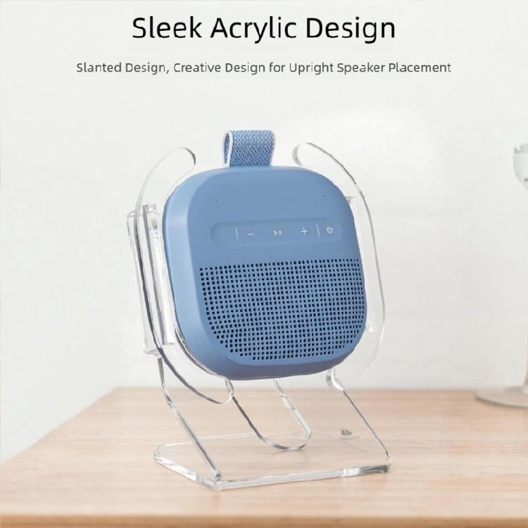Elegant Acrylic Display Stand With Open Charging Area And Stable Foot Pad For Dedicated Portable Speaker