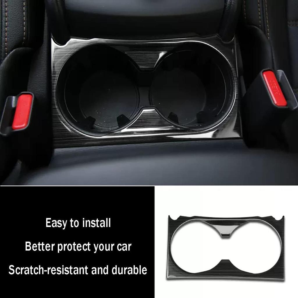 Car Accessories Fit for Mazda CX-5 CX5 2017-2022 2023 2024 2025 Interior Front Water Drink Cup Holders Cover Trim Bezel (Brushed Black Style)