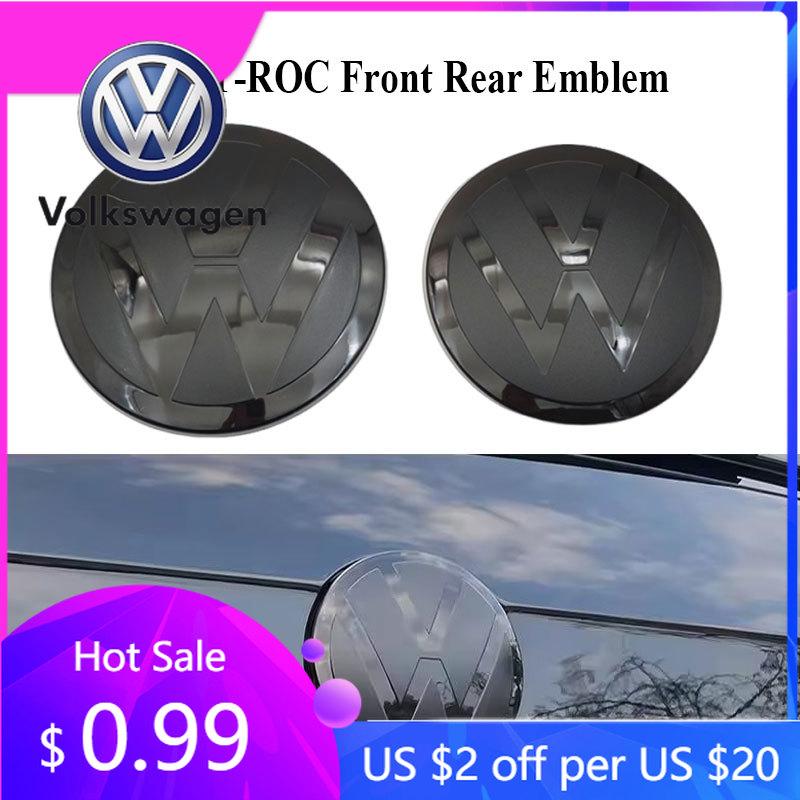 2026 Hot Emblems For VW Volkswagen Jetta MK5 Golf VW T-ROC ABS Mirror Black 144mm 113mm Emblem Car Front Grille Logo Rear Trunk opq099