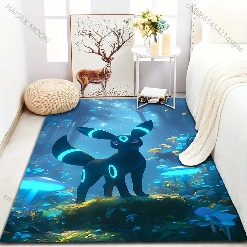 Multiple Sizes Pokemon Umbreon and Sylveon Print Carpet for Living Room Bedroom Kid's Room Home Decor Non-slip Mat Area Rug