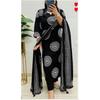 Black Pakistani Cotton Kurti Pant Dupatta Set Indian Bollywood Salwar Kameez