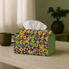 1pc of Festive Mardi Gras Tissue Box for Dining Napkins, Purple Golden Masks Pattern, a Home Tissue Box for Living Room Tables, And Car Tissue Box