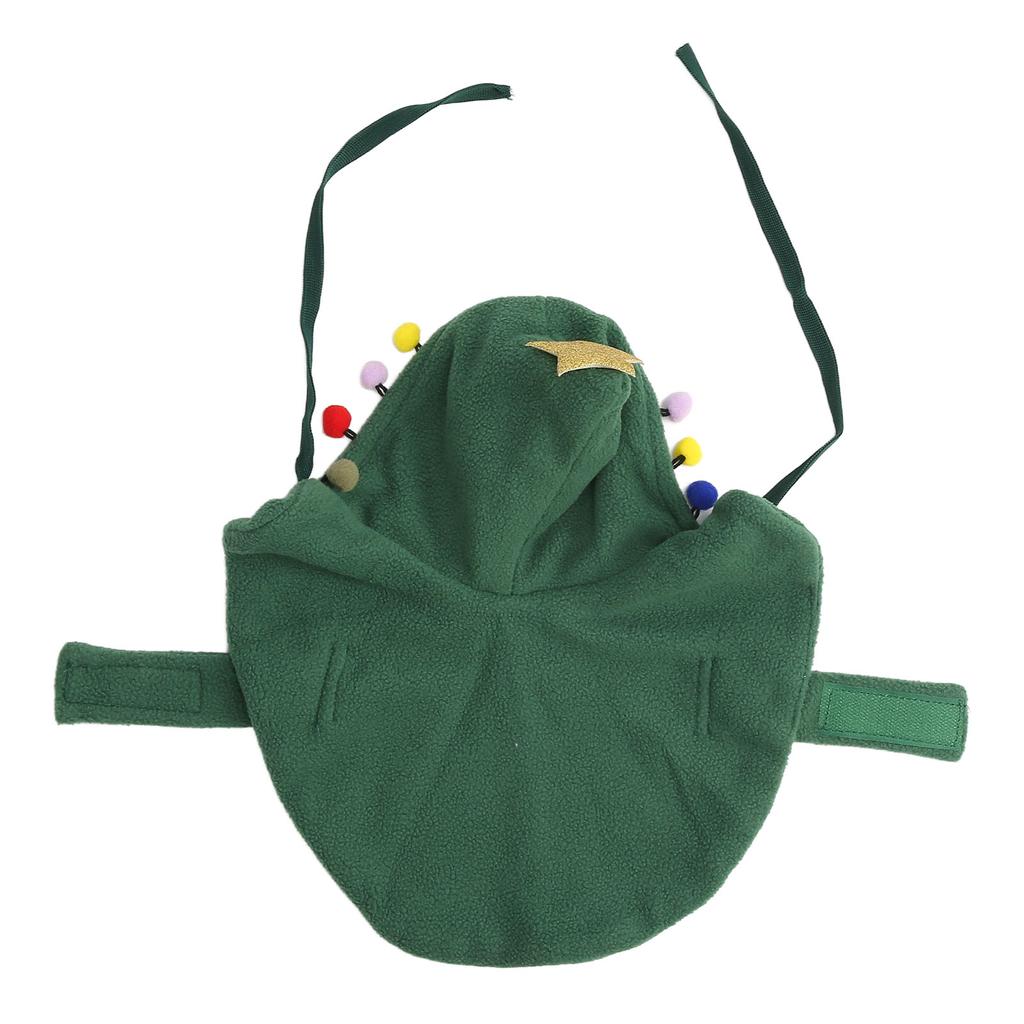 Cat Christmas Cape Warm Puppy Xmas Cloak with Star and Pompoms for Small Medium Pets