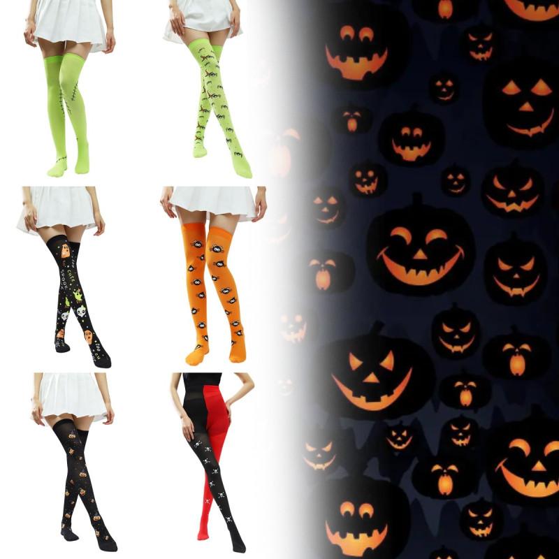 Over Halloween Cosplay Knee Thighhigh Socks Costume Festive Parties Cartoon