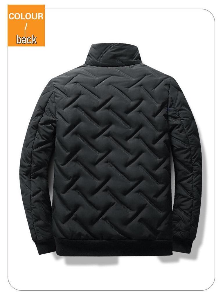 Męska Lekka Bawełniana Kurtka Puchowa jesienno-zimowa w Koreańskim Stylu z Kołnierzem Stójką