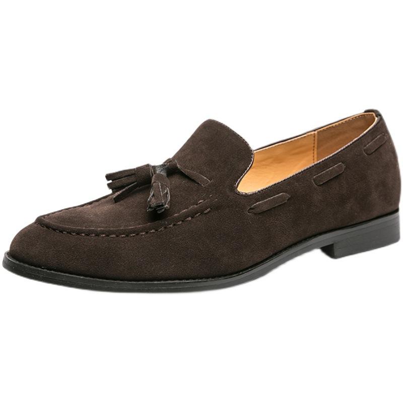 Leather shoes New summer Doudou shoes Frosted fur casual shoes