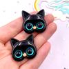 Resin Glitter Colorful Kawaii Big Face Cat Flatback Rhinestone Figurine Christma Decor  Accessorie DIY Hair Bow Scrapbook Crafts
