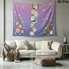 Anime Chiikawa Wall Tapestry Aesthetic Wall Hanging Printed Fabric Blanket Decorative Tapestries for Bedroom Living Room Home Decor