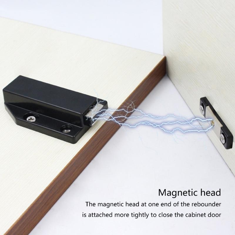 2pcs Push Open Cabinet Latches with Long Strokes Magnet Cupboard Push Latches Push to Open Latches for Tight & Secure