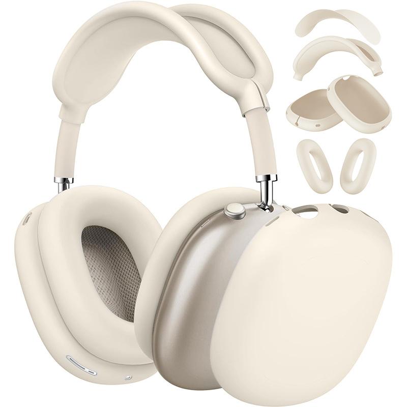4-in-1 Protective Case Set for AirPods Max 1/2 - Clear Earcups + Silicone Headband and Earpads