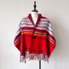 Autumn And Winter New Checkered Scarf Button Cloak Scarf Women'S Winter High End Sensation Imitation Cashmere Red Shawl