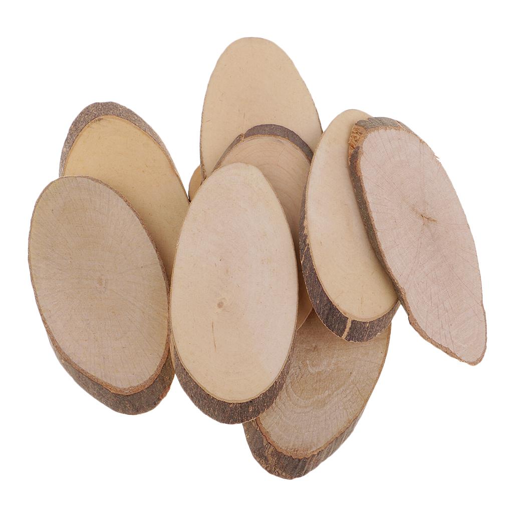 Oval Wood Slices, 10Pcs Natural Unfinished Small Wood Slices for DIY Crafting