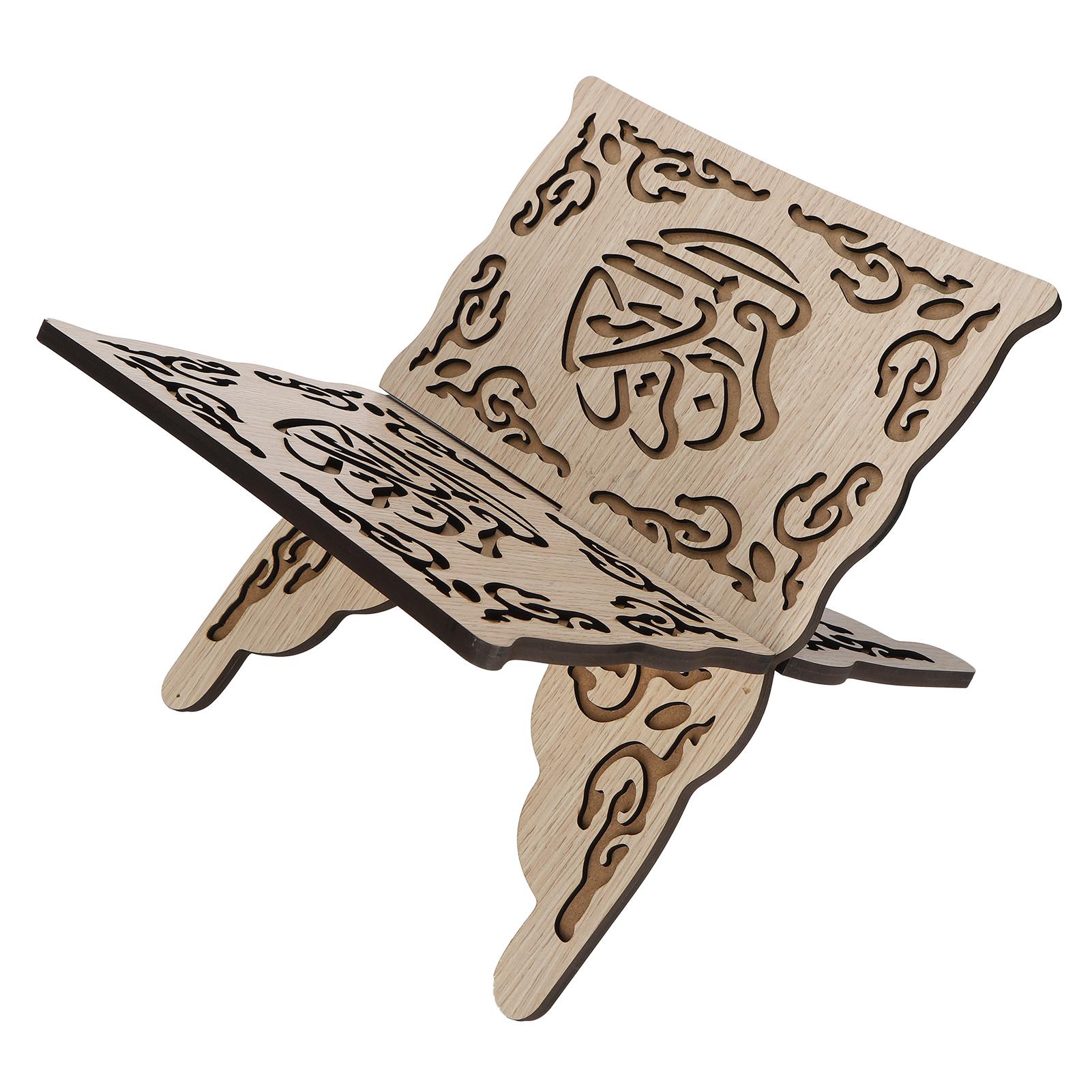 Винтажная складная подставка для Корана, деревянная резная, органайзер для мусульманской молитвенной книги, книжная полка, складная