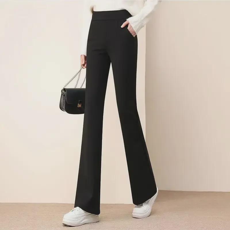 Women's Spring & Autumn Flared Pants - Slim, Versatile, Korean-Style Fashion