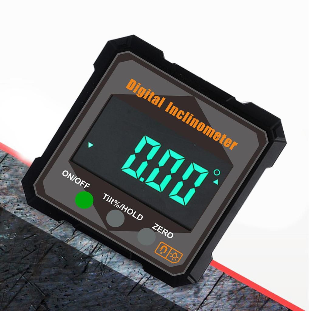 Inclinometer IP54 Digital Angle Gauge Meter for Machinery Carpentry Building Digital Angle Gauge Leveler Backlight Sturdy