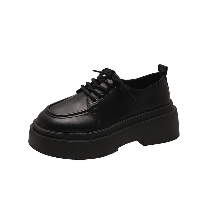Platform small leather shoes women's new autumn women's shoes Mary Jane single shoes lace-up women