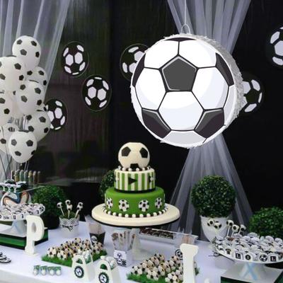 Piñata Piłkarska na Sznurek Piñata Piłka Nożna z Kijem Opaska na Oczy Konfetti Temat Sportowy Urodzinowe Upominki dla Dzieci Dorosłych