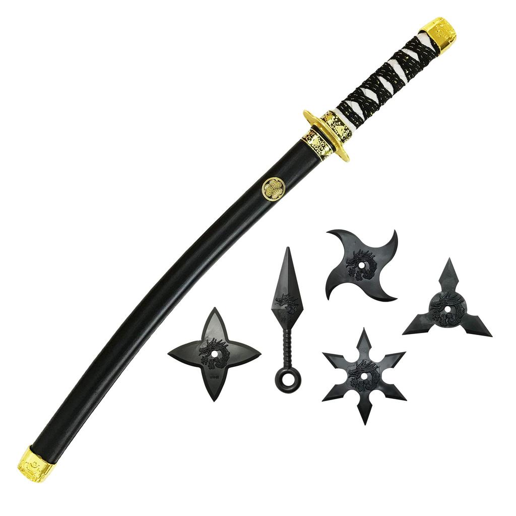 Japanese Costume Sword, Samurai, Ninja, Shuriken, Kunai, Toy, Weapon, Projectile, Plastic, Cosplay,
