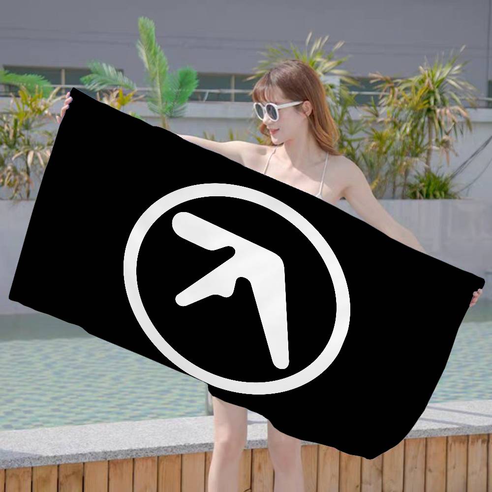 Dalangpa White A-Aphex Twin Microfiber Printed Beach Towel Mountain Climbing Yoga Beach Swimming Running Absorbent Soft Towel