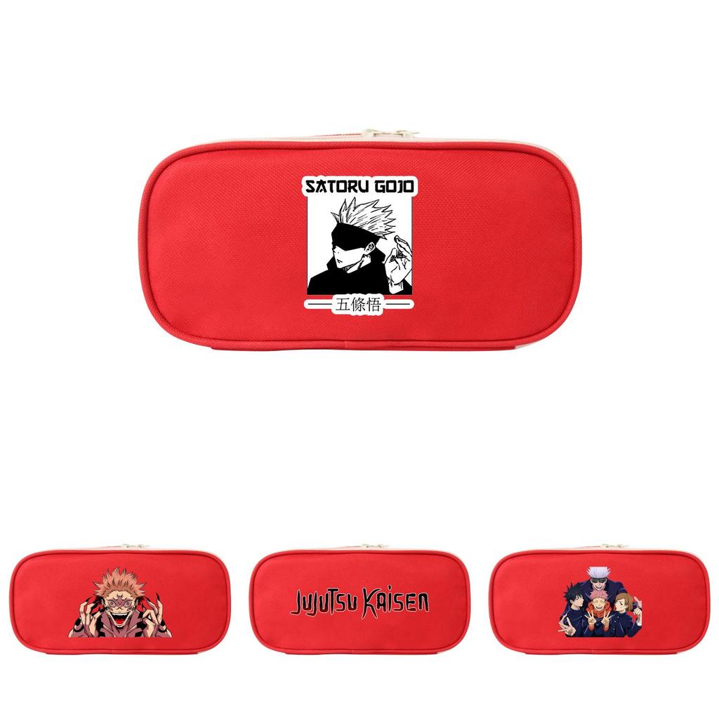 Jujutsu Kaisen Pen Bag Canvas Storage Pouch With Zipper For Students And Collectors