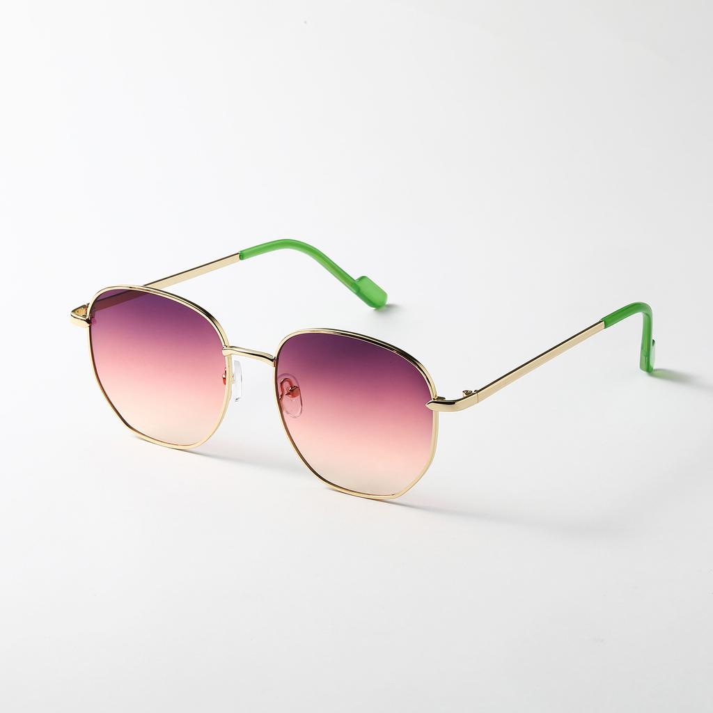 Positive Round Glasses Frame Pink Piece Metal Retro Sunglasses Women'S Sunglasses Men'S