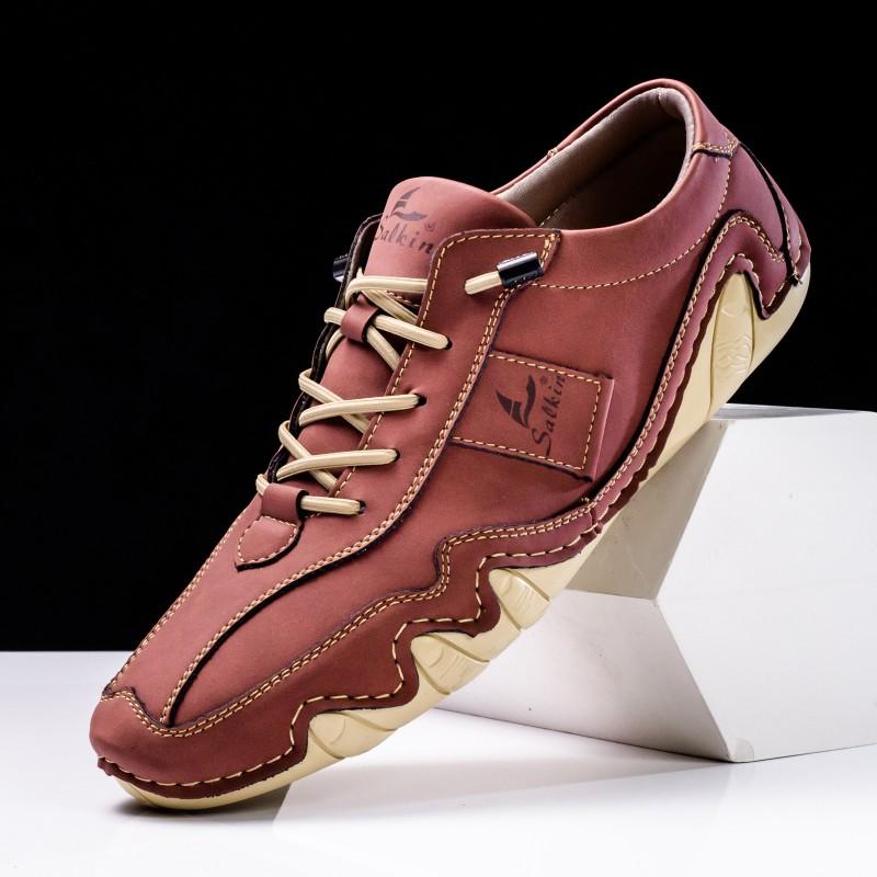 Hoge Heren Casual Schoenen Ronde Neus Platte Zool Instappers Comfortabel Lopen Dagelijks Gebruik
