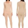 Winter Thermal Underwear Sets for Women Round Collar Long Johns High Stretch Base Layer Soft Top & Bottom Keep Warm Pajamas