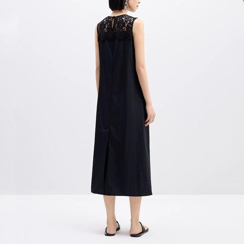 Sleeveless Plus size vintage black new in dresses for women casual loose long summer dress