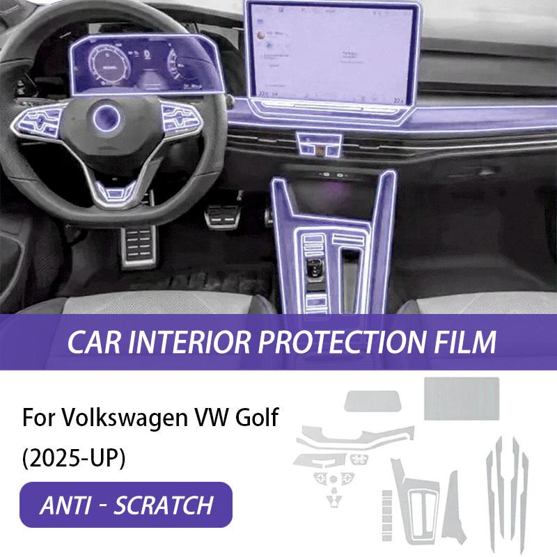 Car Interior TPU Film for Volkswagen VW Golf 8.5 2025 Golf 8 MK8.5/7 2024 Gear Panel GPS Center Console PPF Protection Film