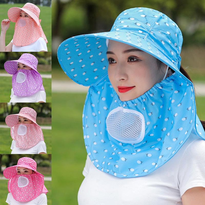 Buy Women Full Face Mask Sunscreen Face Neck Cover Sun Hats Protection Summer Protect Cap
