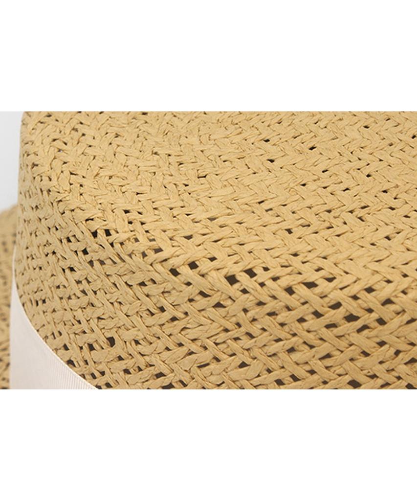 Yunibeosyeolkemiseuteuli Ivory Line Beige Short Panama Hat