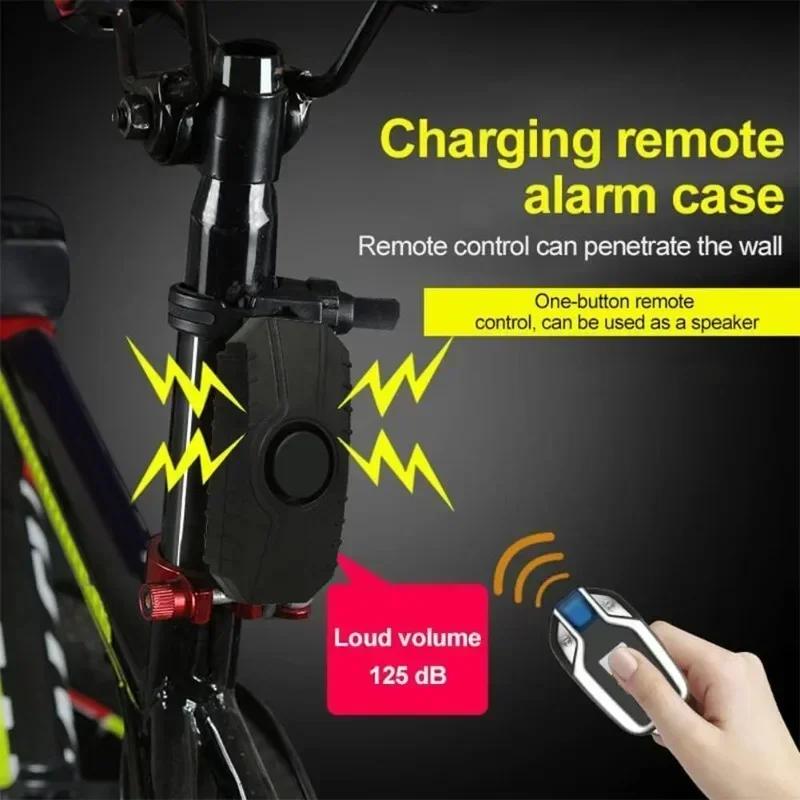 Motorcycle Alarm Wireless Vibration Bicycle Alarm USB Rechargeable Remote Anti-Theft Motobike Security Detector System Alarm