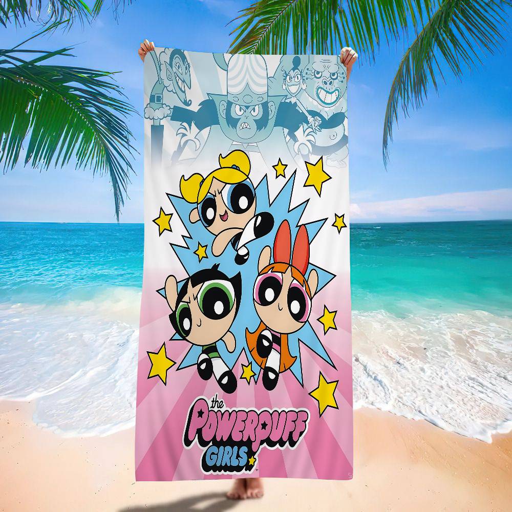 P-Powerpuff Anime G-Girls Badetuch Mikrofaser Weich Wasserabsorbierend Atmungsaktiv Für Mädchen Kinder Dekorative Cartoon Strandtuch