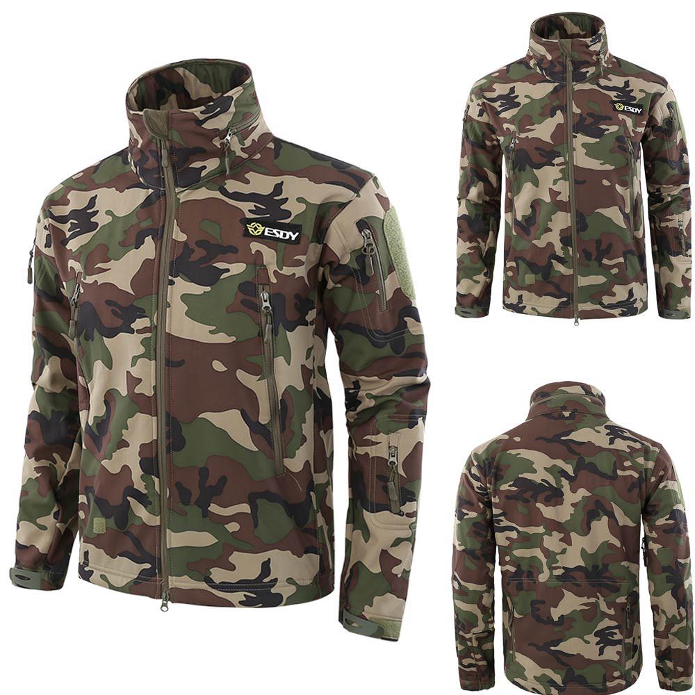 

Мужская камуфляжная уличная куртка с капюшоном, спортивная форма, бархатный комбинезон M
