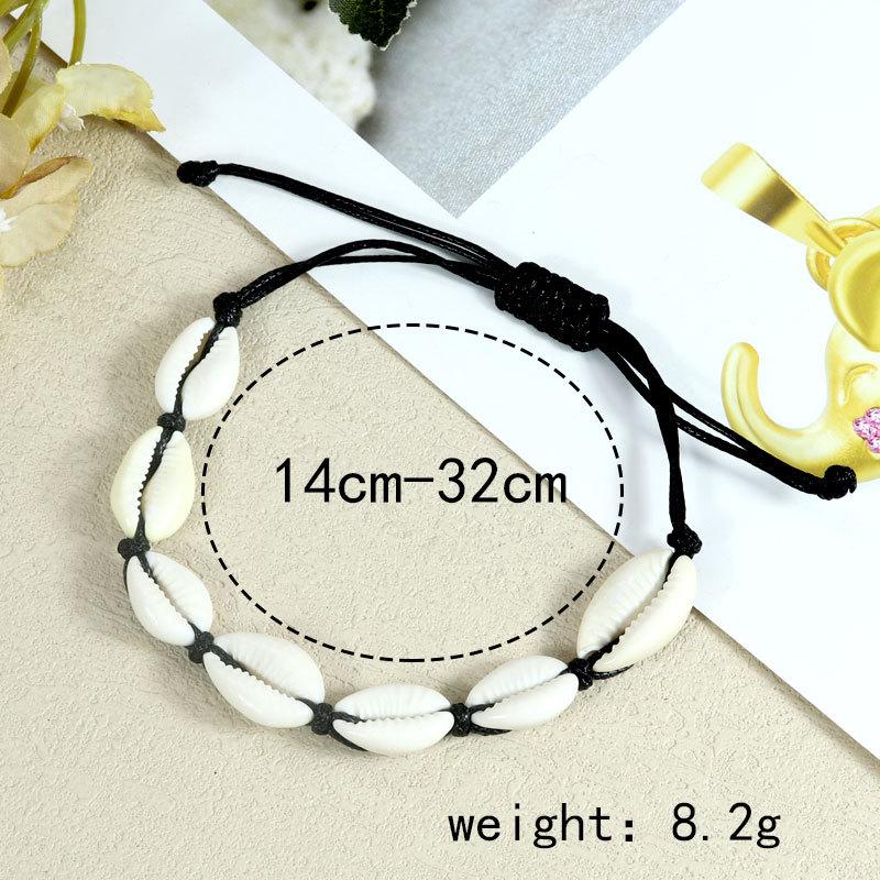Boho Cowrie Shell Necklace Bracelet Set, Ocean Beach Hawaii Jewelry for Women