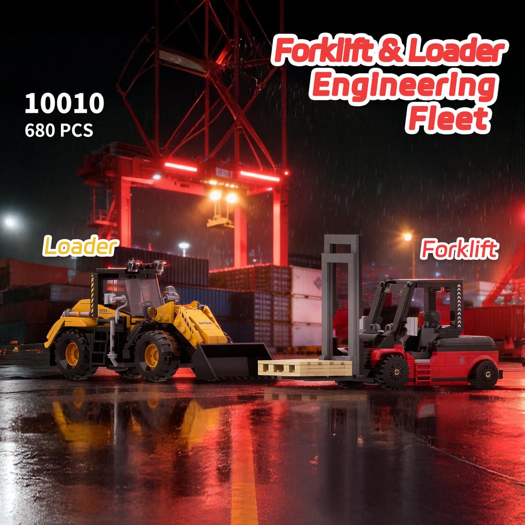 680Pcs Forklift Loader Building Blocks 2In1 Engineering Model Diy Assembly Stem Educational Collecting Toy Gift For Kids Adults