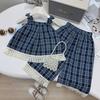 Girls' Plaid Sleeveless Camisole and Pants Set