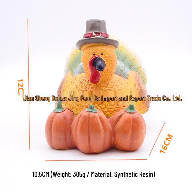 Pumpkin Owl and Turkey Harvest Festival Resin Figurine Decoration