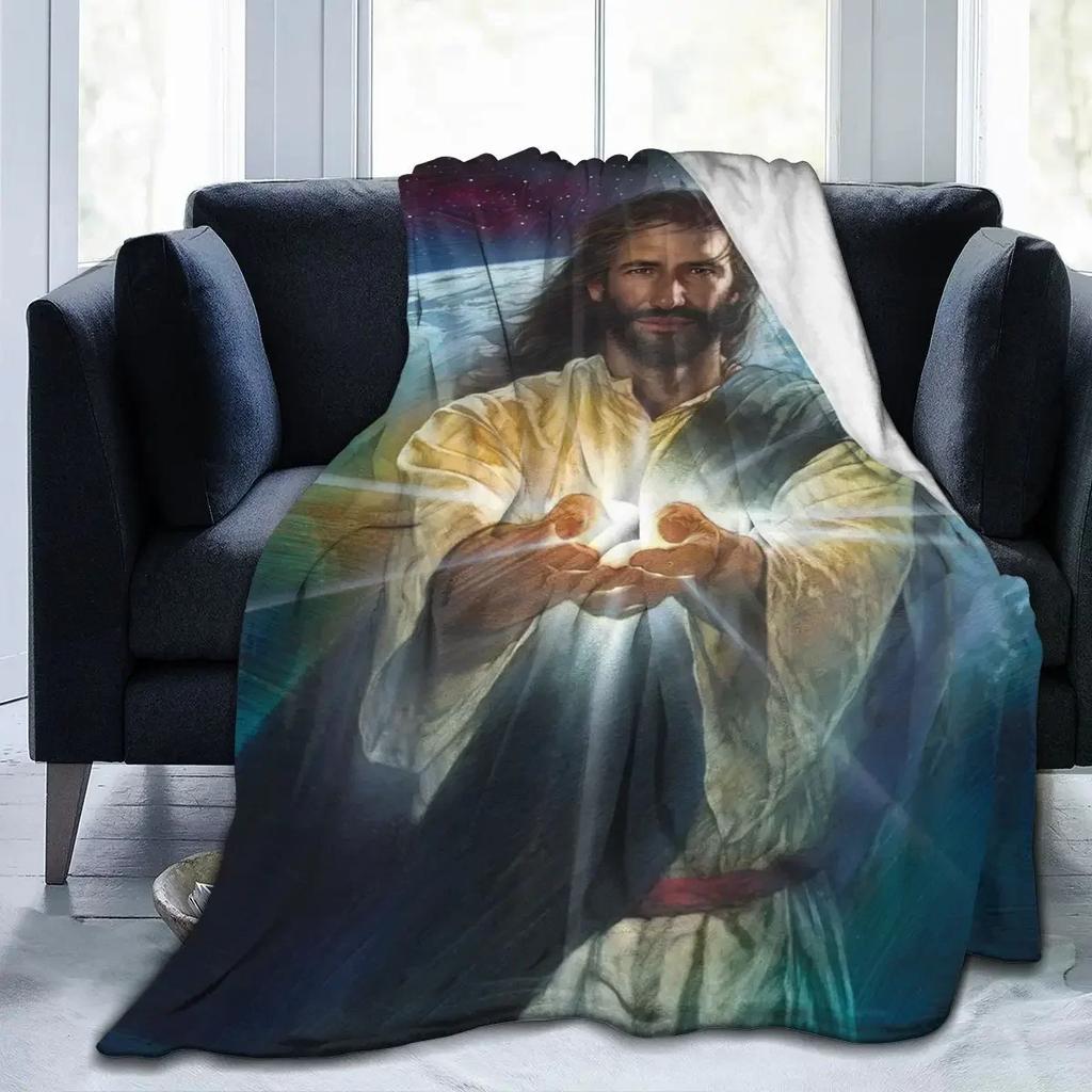 Jesus Divine Mercy Soft Plush Blanket, Flannel Blanket Throw Blanket for Living Room Bedroom Sofa Cover