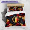 Belgium Football Printed Bedding 3 Piece Set Cozy Breathable Bed Cover Set As Housewarming Holiday Gift