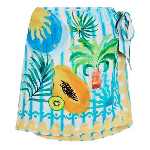 Gonna Mini Avvolgente Tropicale Rio da Donna/Signora Never Fully Dressed